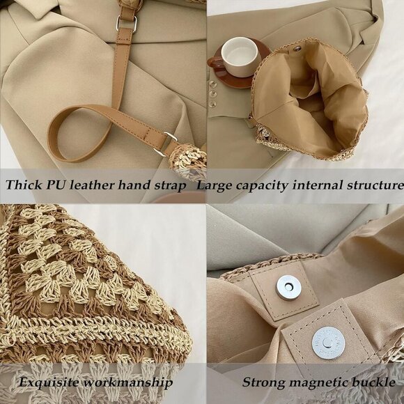 Suede Purse Women Leather Shoulder Bag Hobo Tote for Work & Everyday - Picture 5 of 6